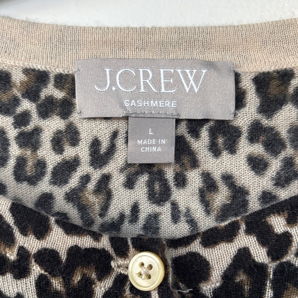 J. Crew Leopard Print Cardigan - Black and Cream - Picture 2 of 4